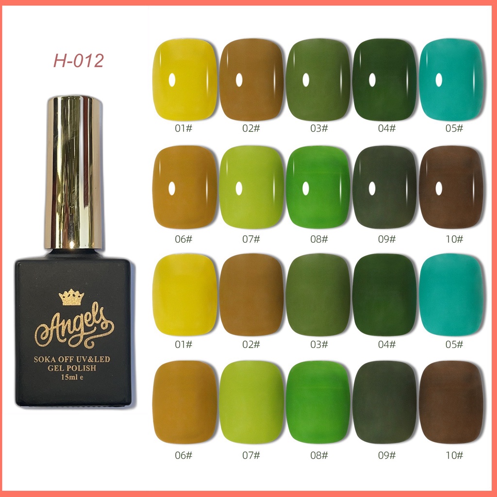Angels Sơn móng tay chuỗi màu xanh lá cây Sơn Gel UV Angels, AH12