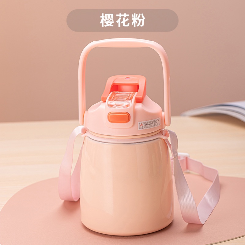 Bình nước giữ nhiệt bằng inox 304 dung tích lớn có ống hút tiện dụng cho học sinh