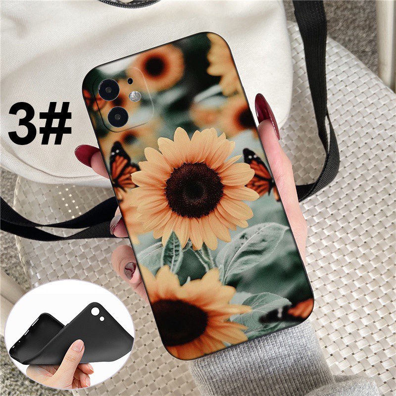 iPhone XR X Xs Max 7 8 6s 6 Plus 7+ 8+ 5 5s SE 2020 Soft Silicone Cover Phone Case Casing 169LQ Yellow Sunflower