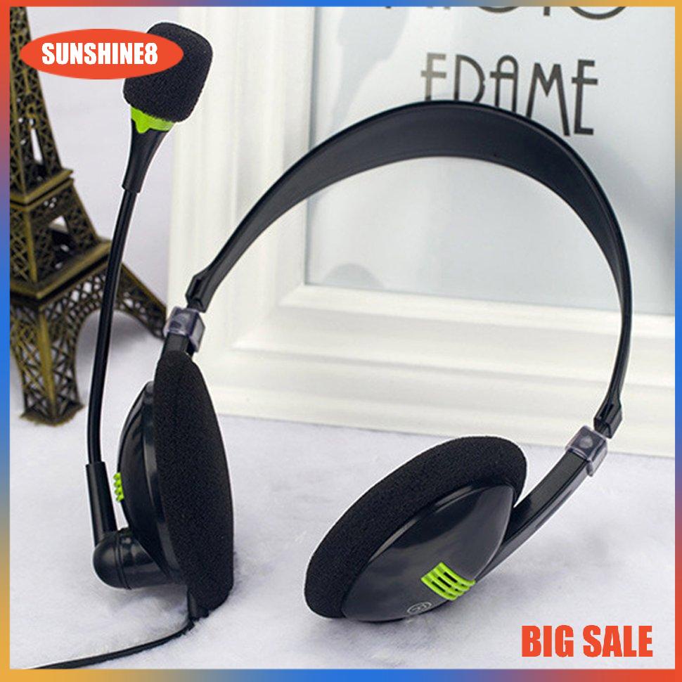 【SUN】Headsets 3.5mm Voice Microphone By Wire Headset Comfortable Earmuffs