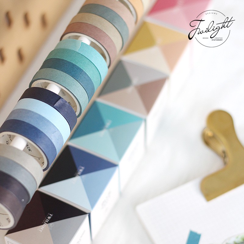 [Mã LIFEBOOK2 giảm 10% đơn 0Đ] Set 4 Cuộn Washi Tape Màu Sắc Twilight Đơn Giản