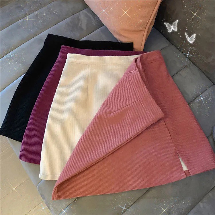 [Mã FAMAYWA giảm 10K đơn 50K] Chân Váy Chữ A Corduroy Nhung Tăm Lưng Cao Xẻ Tà Thu Đông Hot Trend - MSP B01 | BigBuy360 - bigbuy360.vn