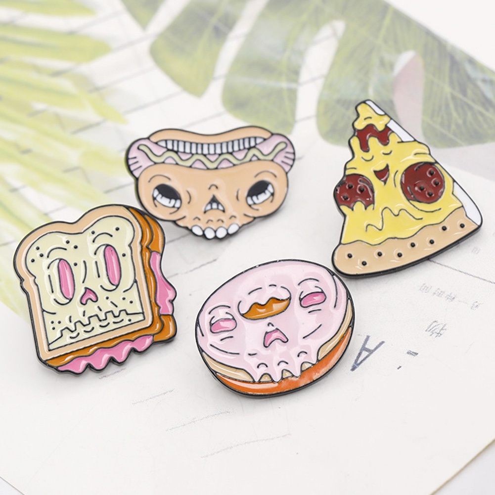 YOML✔Fashion Women Pizza Hamburg Donut Enamel Badge Brooch Pin Clothes Jewelry Decor