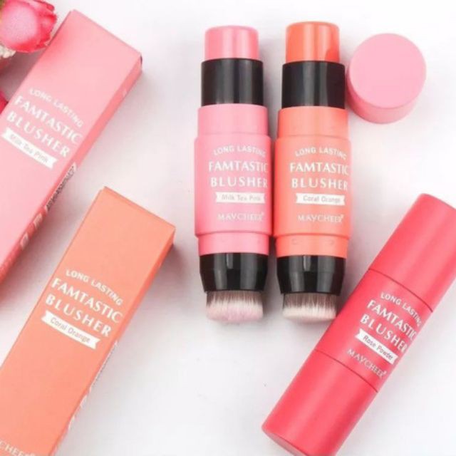 Má hồng dạng thỏi 3in1 kèm cọ