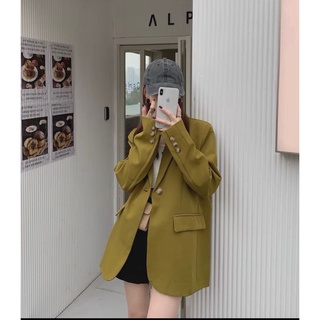 Áo khoác blazer màu vàng mustard đẹp thần sầu