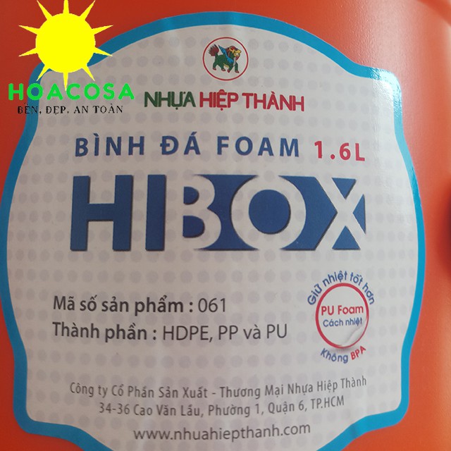Bình Đá Có Quai Xách 2 Lít (2L) Hibox ( Nhựa Hiệp Thành) - Bền,Đẹp, Giữ Lạnh Lâu- Đồ Gia Dụng Hoacosa