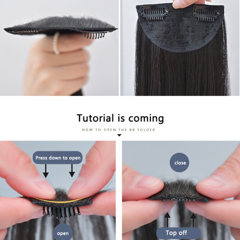 Bộ Tóc Giả Dài Uốn Xoăn Đuôi Ngựa Màu Nâu/Đen Thời Trang