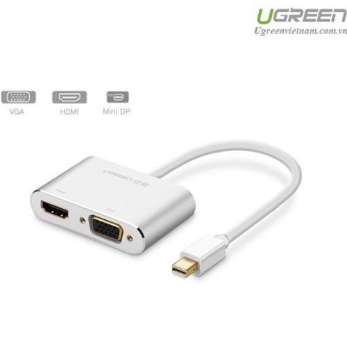 Cáp chuyển đổi Mini Displayport to HDMI và VGA Ugreen 20421 mạ vàng/2k-4k/20cm