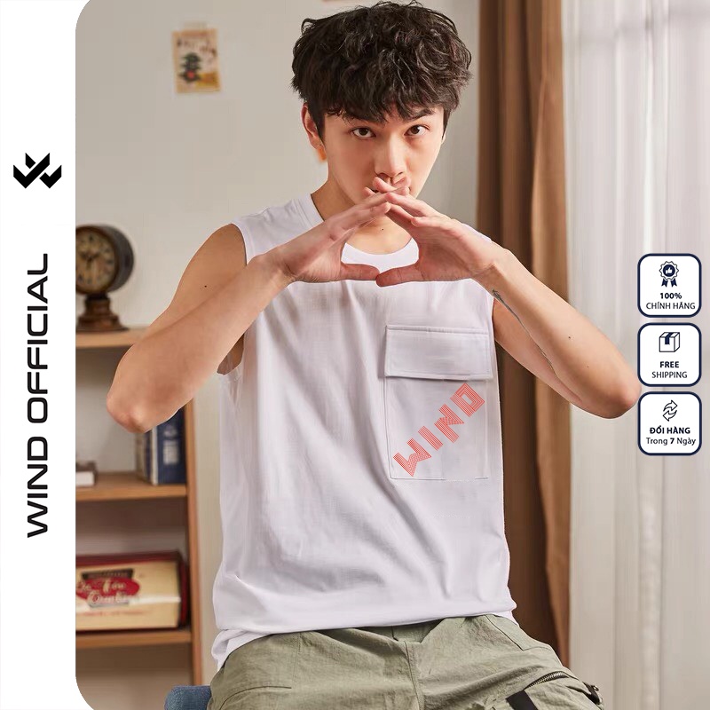 Áo ba lỗ unisex W WIND form rộng sát nách WIND tanktop thời trang nam nữ oversize