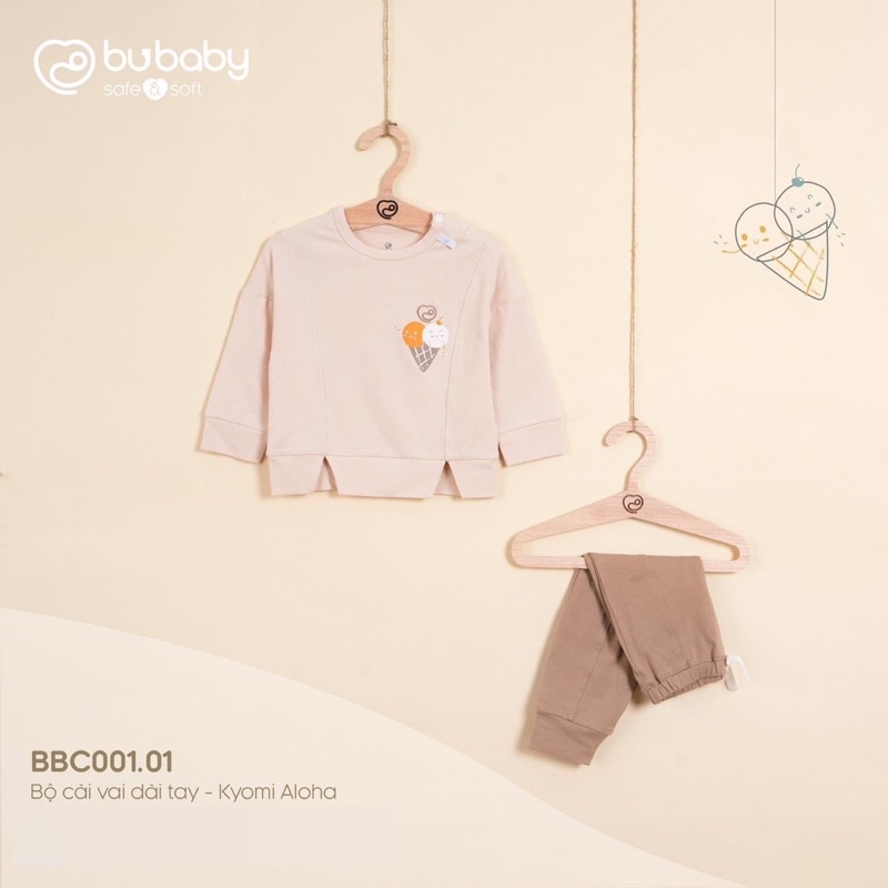 Bu Sale up to 50%Bubaby! Bộ dài tay cài vai quần dài - Kyomi Aloha! Chuẩn size