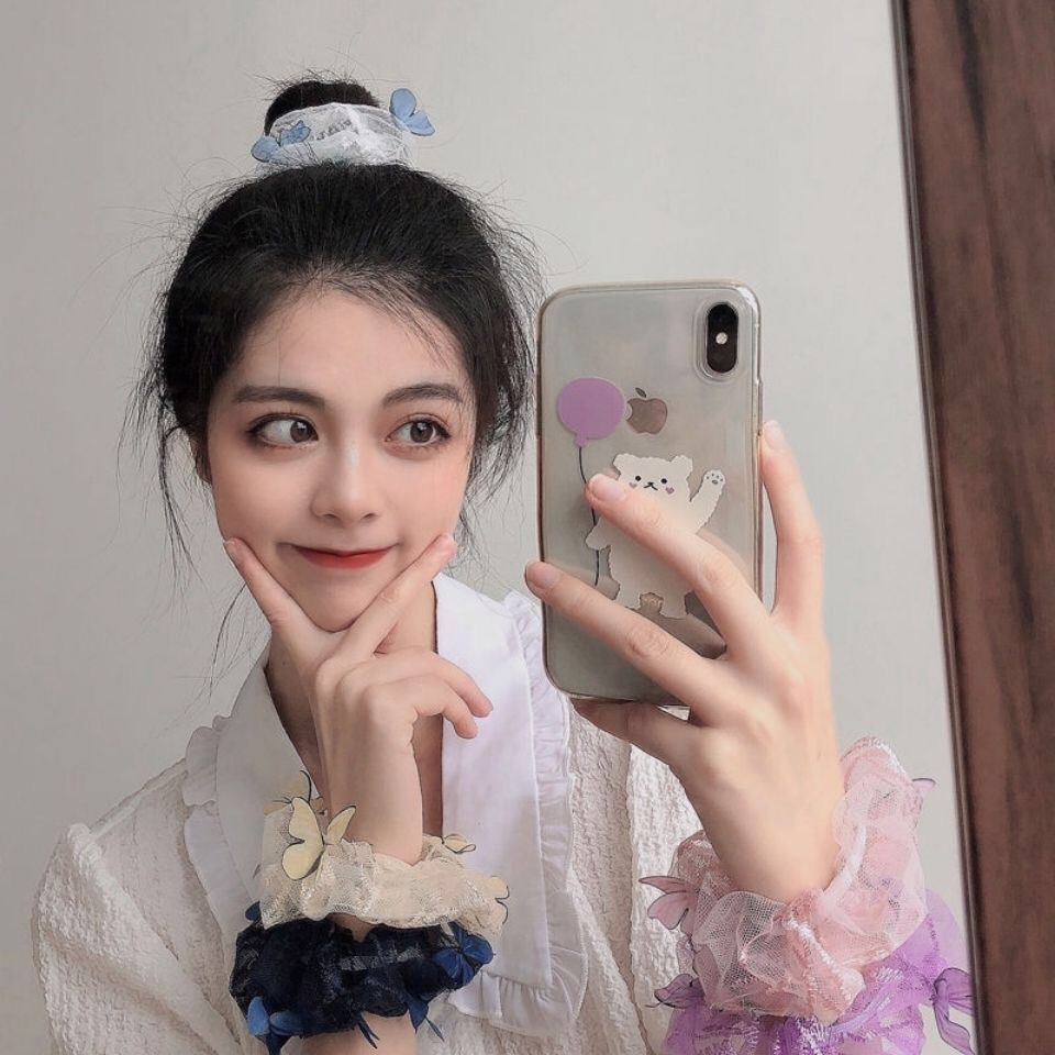 Dây Buộc Tóc Trang Trí Bươm Bướm Nhiều Màu Sắc Lụa Chọn