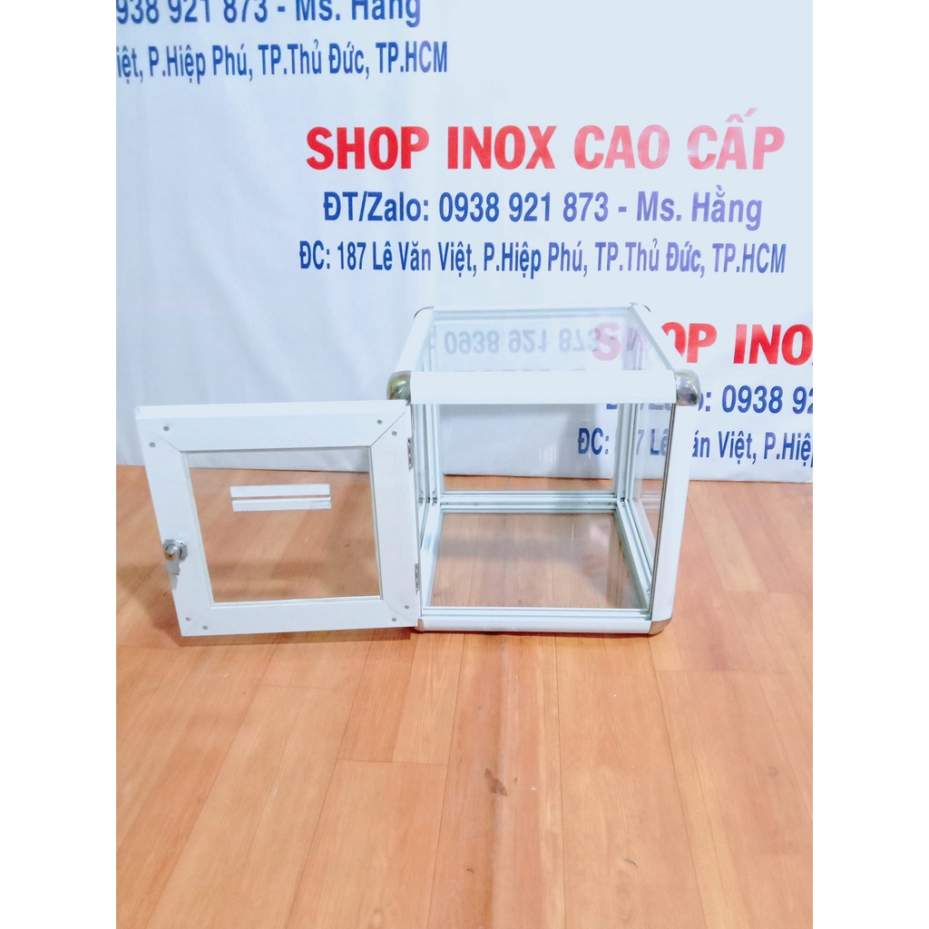 - Thùng Từ Thiện - Hòm Bỏ Phiếu - Thùng Bỏ Phiếu - Thùng Hùn Phước Nhôm Kính Cao Cấp -  Mã: THBP01-35TS - tr1 -