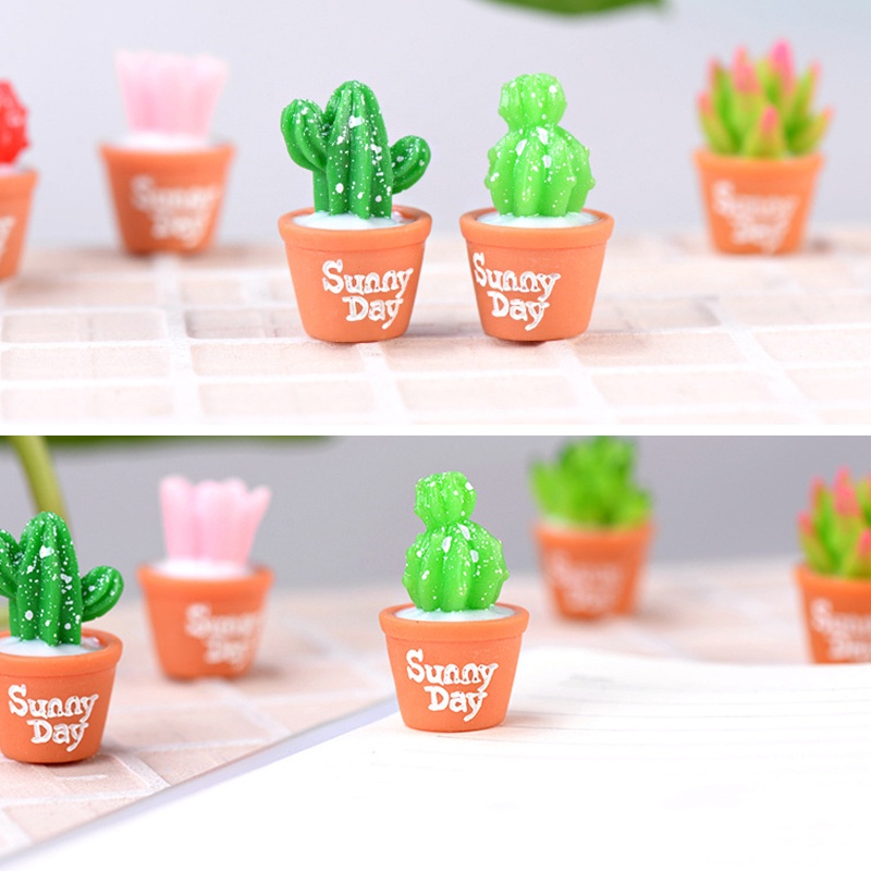 Mô hình cây xương rồng mini bằng nhựa resin dùng trang trí tiểu cảnh