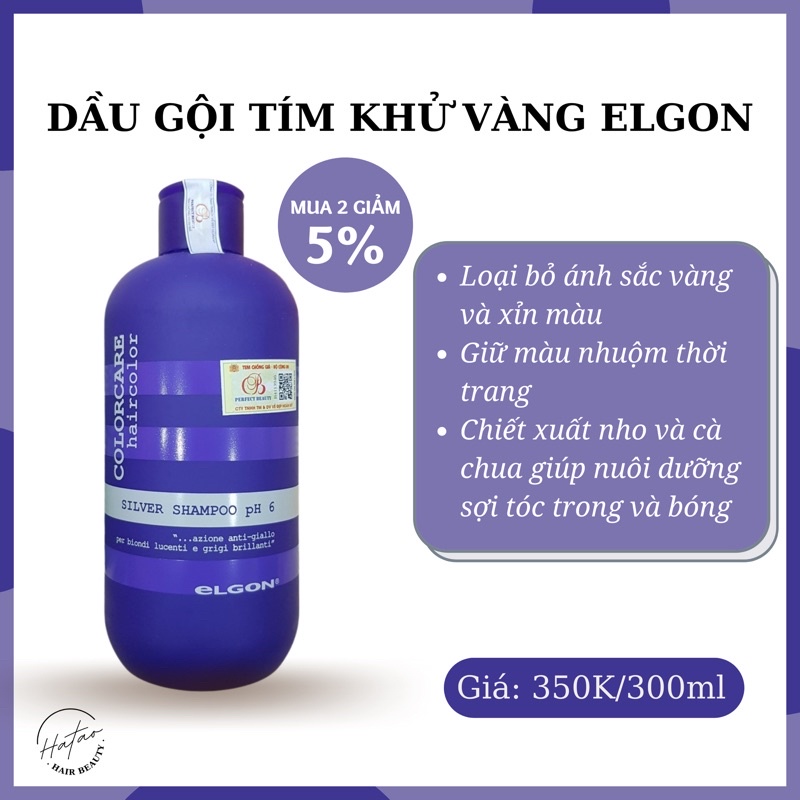 DẦU GỘI KHỬ VÀNG ELGON GIỮ MÀU CHO TÓC TẨY VÀ NHUỘM