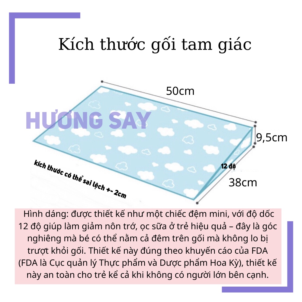 Gối Tam Giác Chống Trào Ngược Cho Bé G047