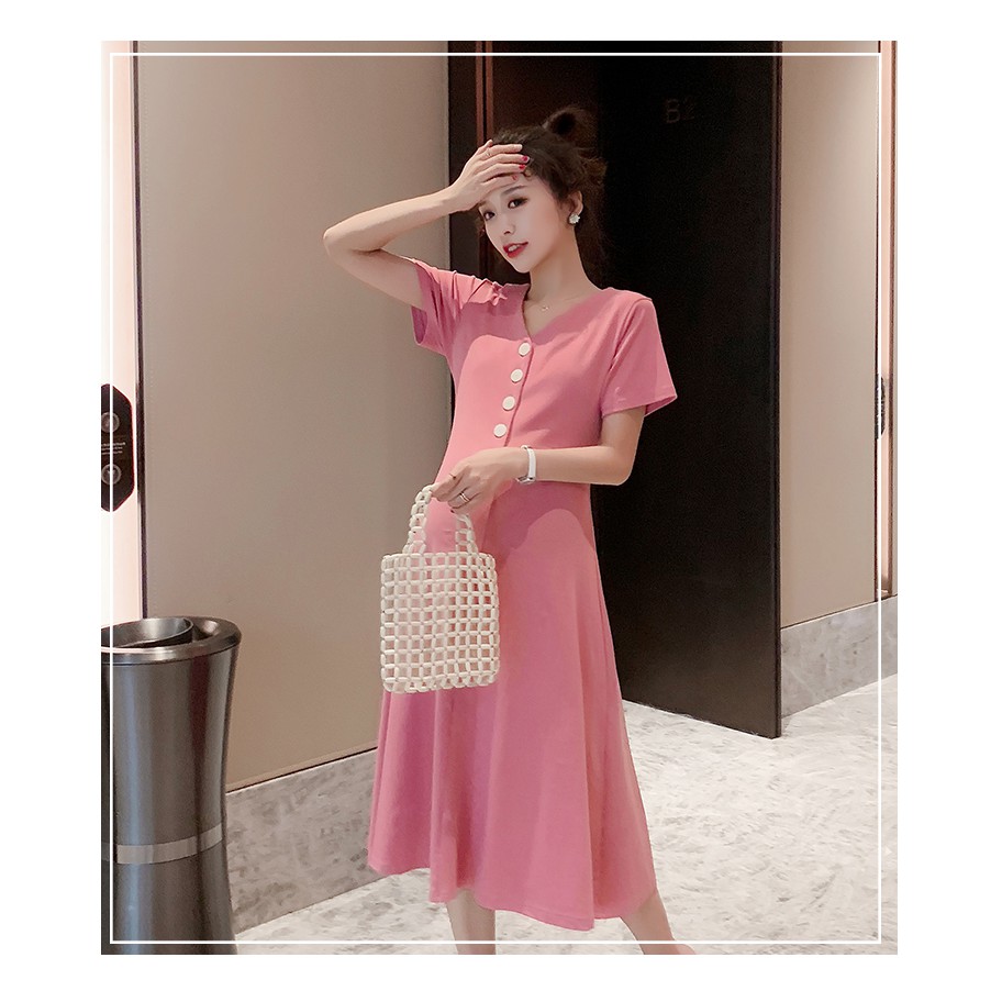 S308 Đầm thun bầu xuân hè dáng ôm dễ thương