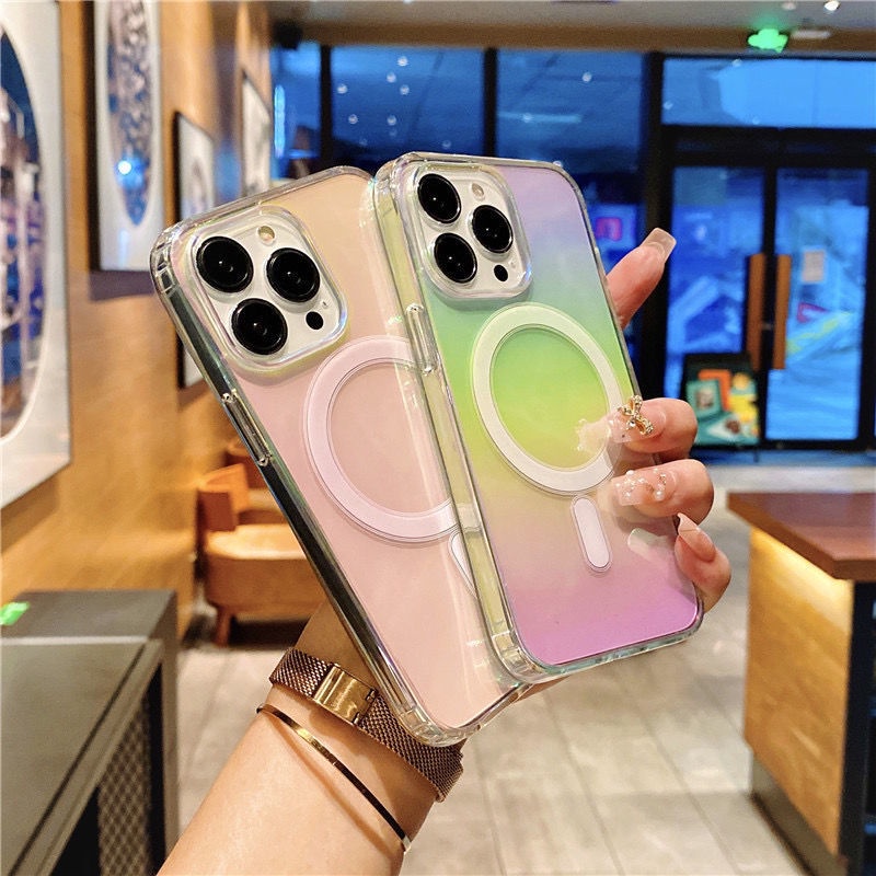 Ốp Điện Thoại Từ Tính Nhiều Màu Sắc Cho iPhone 12 13 14 11 Pro Max X Xs Max Xr reyv
