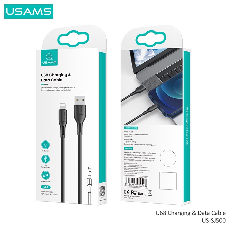 Cáp sạc nhanh Type C USAMS U68 dài 1m tiện dụng