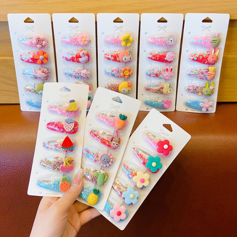 Set 5 kẹp tóc hình trái cây dễ thương cho bé