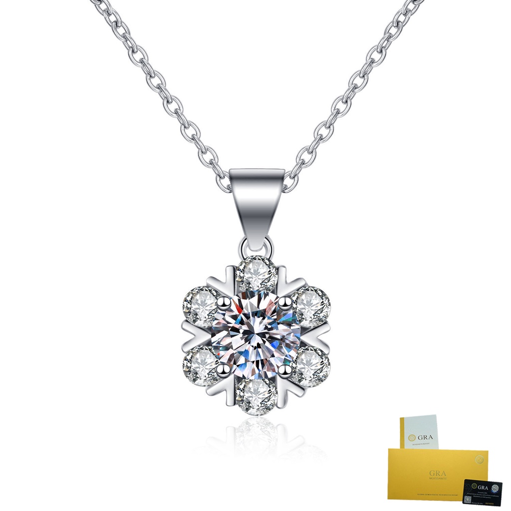 Vòng cổ Mặt Hoa Tuyết Đính Đá Thời Trang 1 Karat
