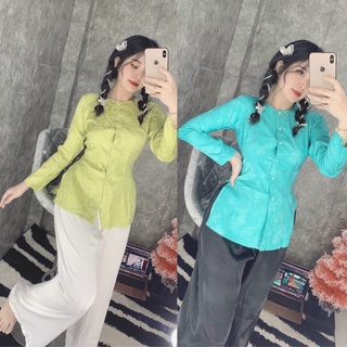 Đồ lam đi chùa# bà ba vải lụa gấm cao cấp # quần áo nữ # đồ bộ