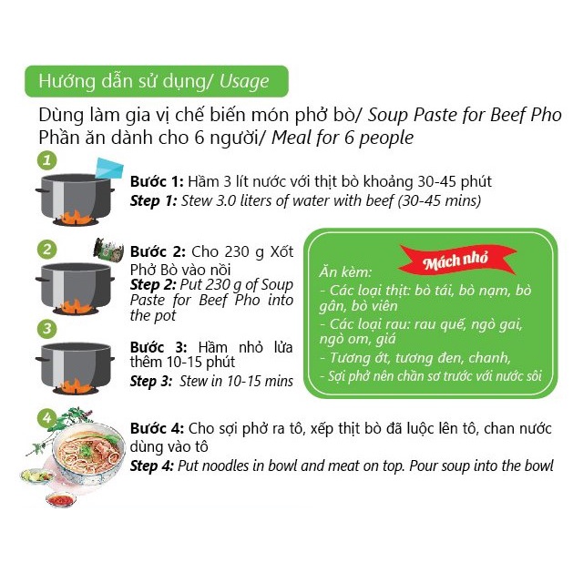 Gia Vị Hoàn Chỉnh Xốt Phở Bò - Túi 1KG