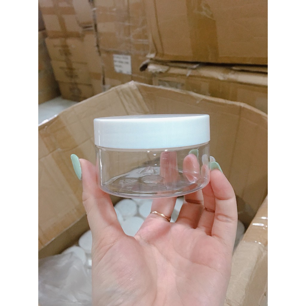 Hủ kem nhựa trong nắp trắng  đủ size 50g-100g-150g-200g