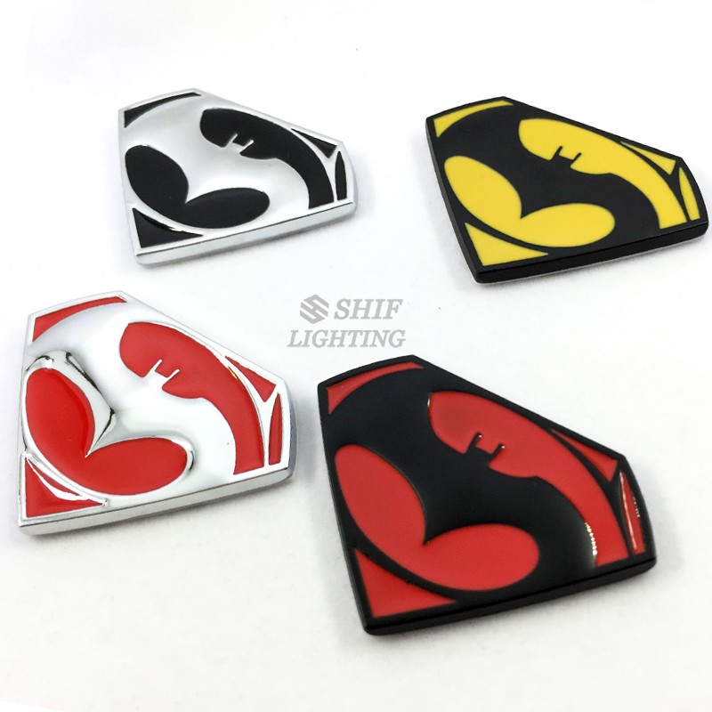 Miếng dán decal kim loại logo Batman vui nhộn trang trí xe oto