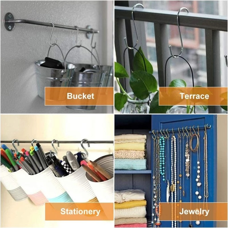 Cái móc treo đồ hình chữ S bằng thép không gỉ tiện lợi