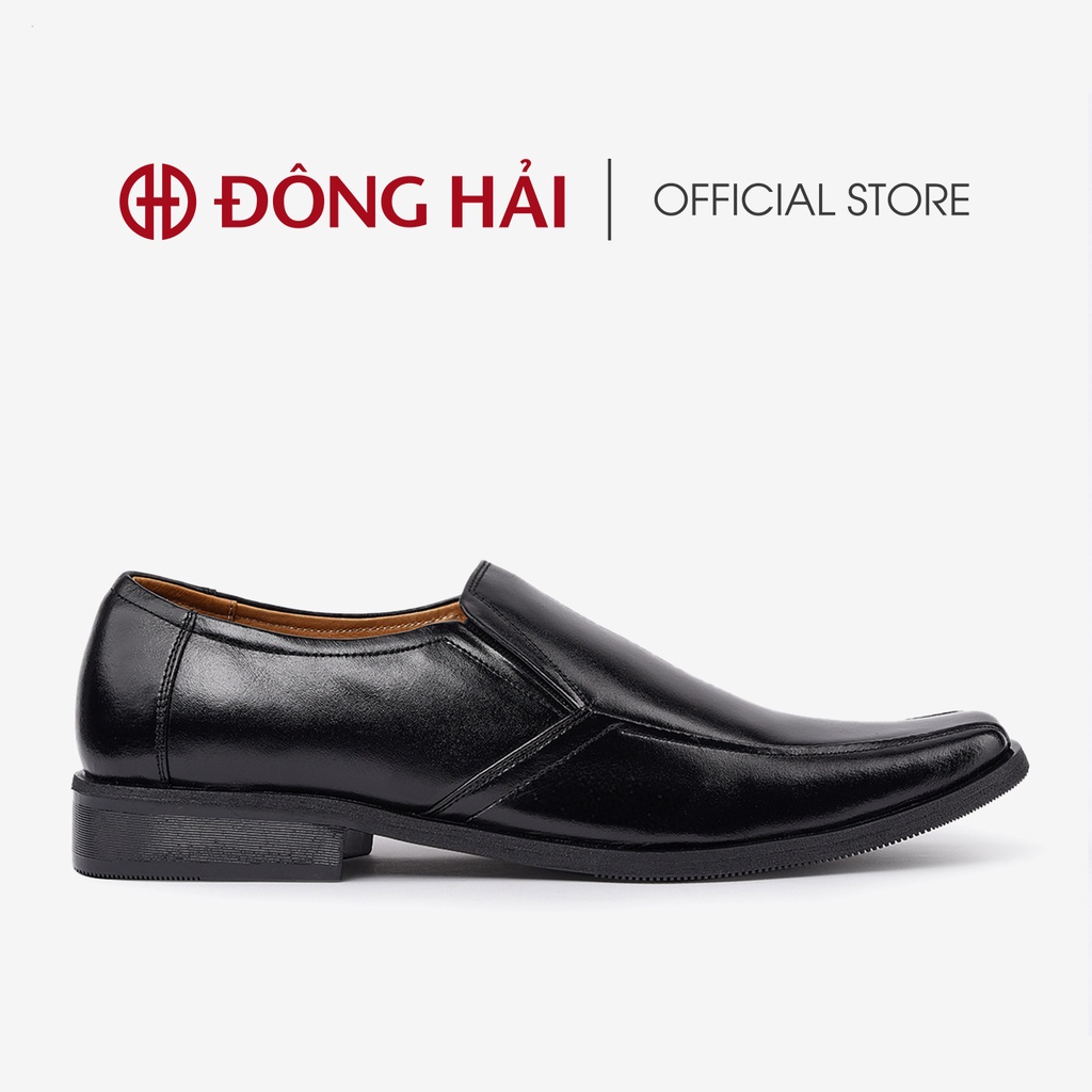 Giày tây nam Đông Hải da bò cao cấp thiết kế mũi vuông tối giản không dây tiện lợi - G0936