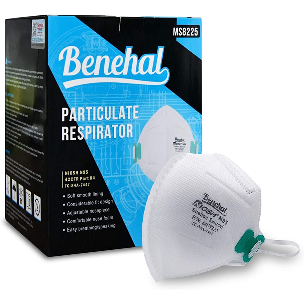 Khẩu trang N95 BENEHAL MS8225 chính hãng  màu trắng, chống bụi mịn, kháng khuẩn