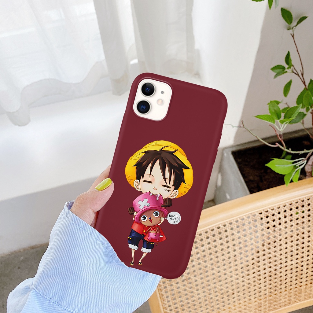 Ốp Điện Thoại Silicone Mềm Dạng Nhám Họa Tiết Khỉ LUFFY Cho iPhone SE 2020 6 6s 7 8 plus X XS XR XSMAX 11 12 13 ProMax