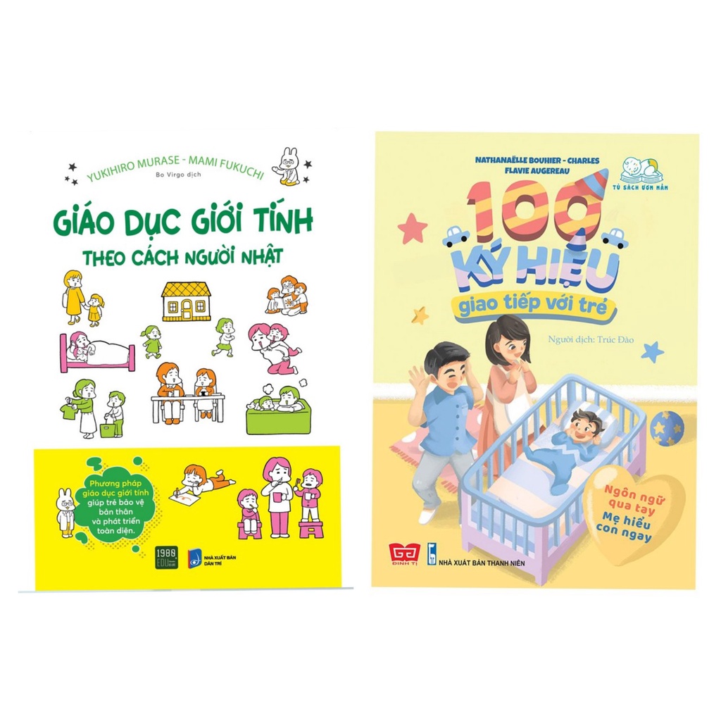 Sách - Combo2q: Giáo dục giới tính theo cách người Nhật - 1980books + 100 ký hiệu giao tiếp với trẻ - đtị
