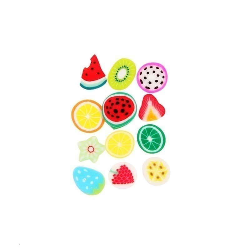 Set 1000 Miếng Dán Móng Tay 3D Hình Động Vật Trái Cây Đất Sét DIY