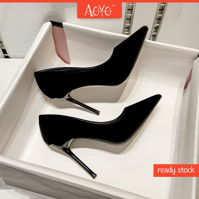 Giày Cao Gót Da Lộn Mũi Nhọn Thời Trang Dành Cho Nữ Size 34-40 00940