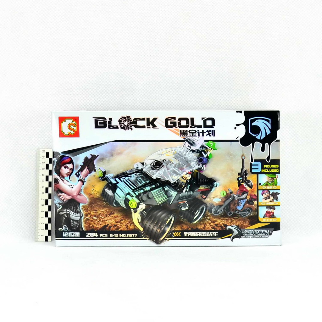 Lego Quân Sự Lính Đánh Thuê Ráp Xe - Black Gold 11677