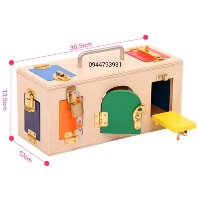💖Giảm 10%💖  - Đồ Chơi Gỗ - Hộp Mở khóa - Giáo Cụ Montessori