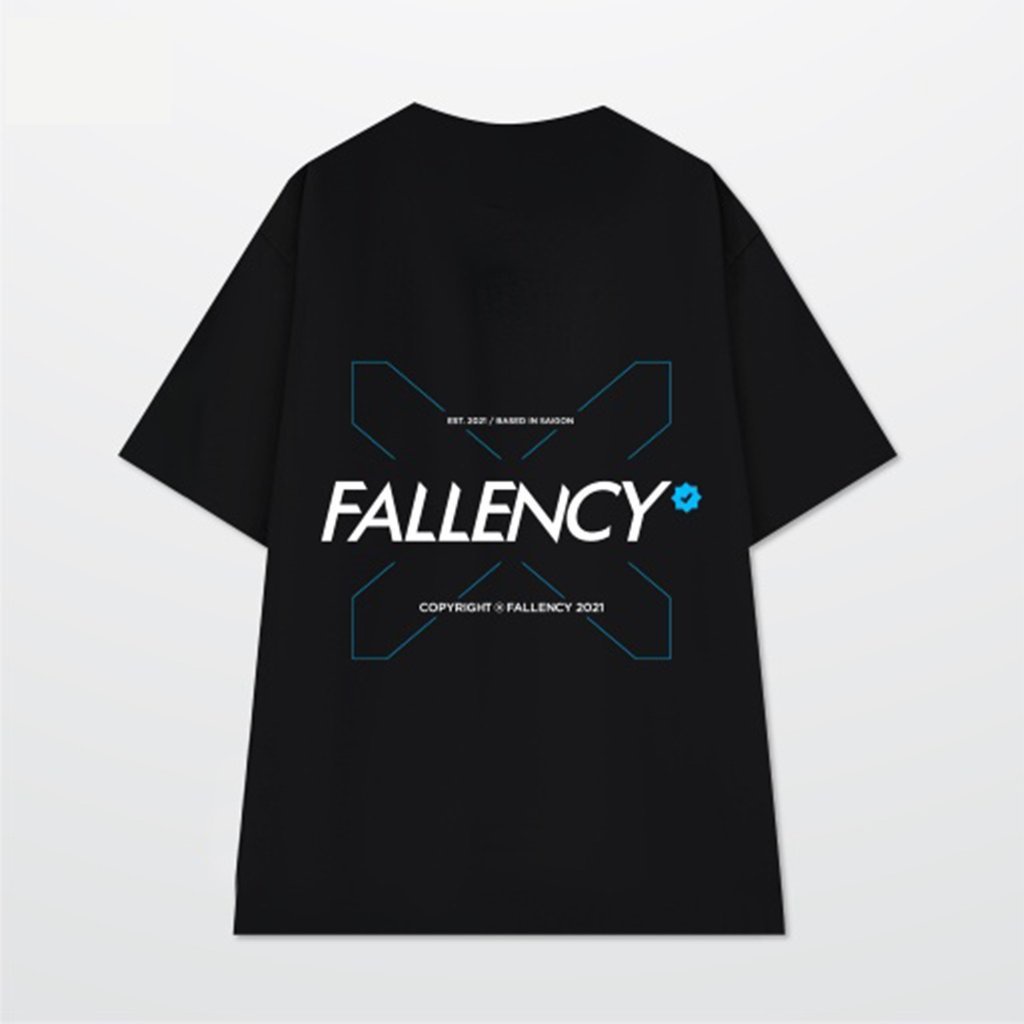 Áo thun X Fallency ĐEN TRẮNG Tay lỡ, Form rộng