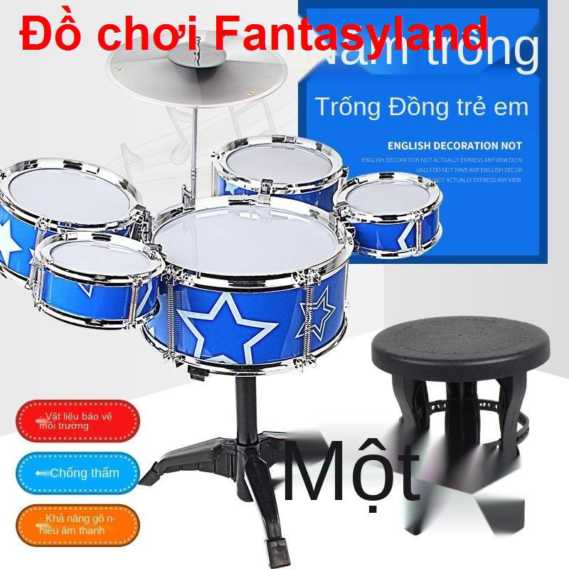 Trống đồ chơi trẻ em lớn cho người mới bắt đầu đánh jazz nhạc cụ guitar câu đố 3 tuổimocbo