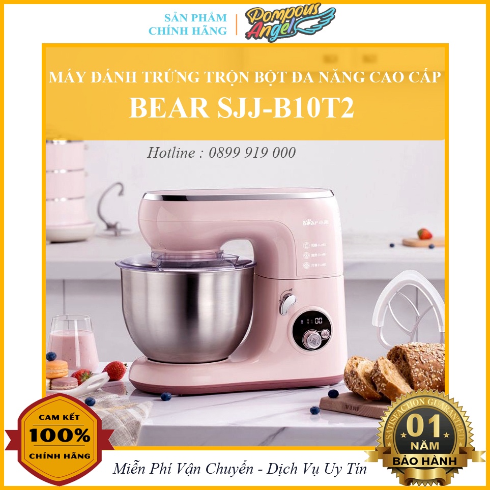 Máy đánh trứng trộn bột đa năng BEAR SJJ-B10Q1 màu xanh dung tích 5L bảo hành 12 tháng