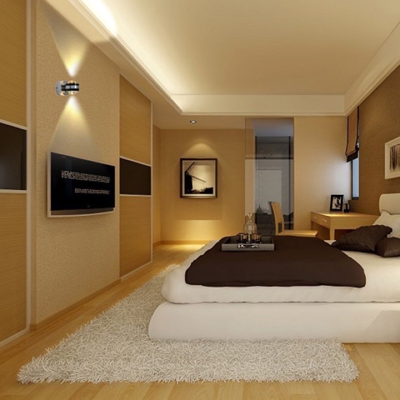 Đèn hắt 2 đầu hình tròn 6w ánh sáng vàng