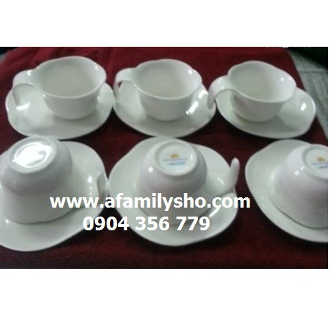 Bộ 6 tách trà kèm đĩa sứ hoa mai