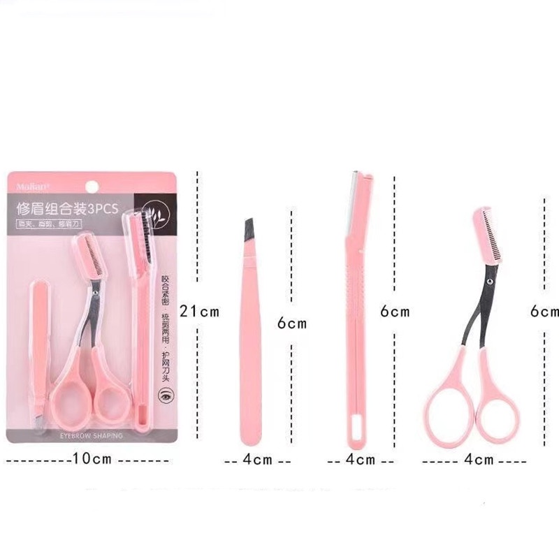 Set 3 kéo cắt tỉa lông mày Malian kết hợp tiện dụng