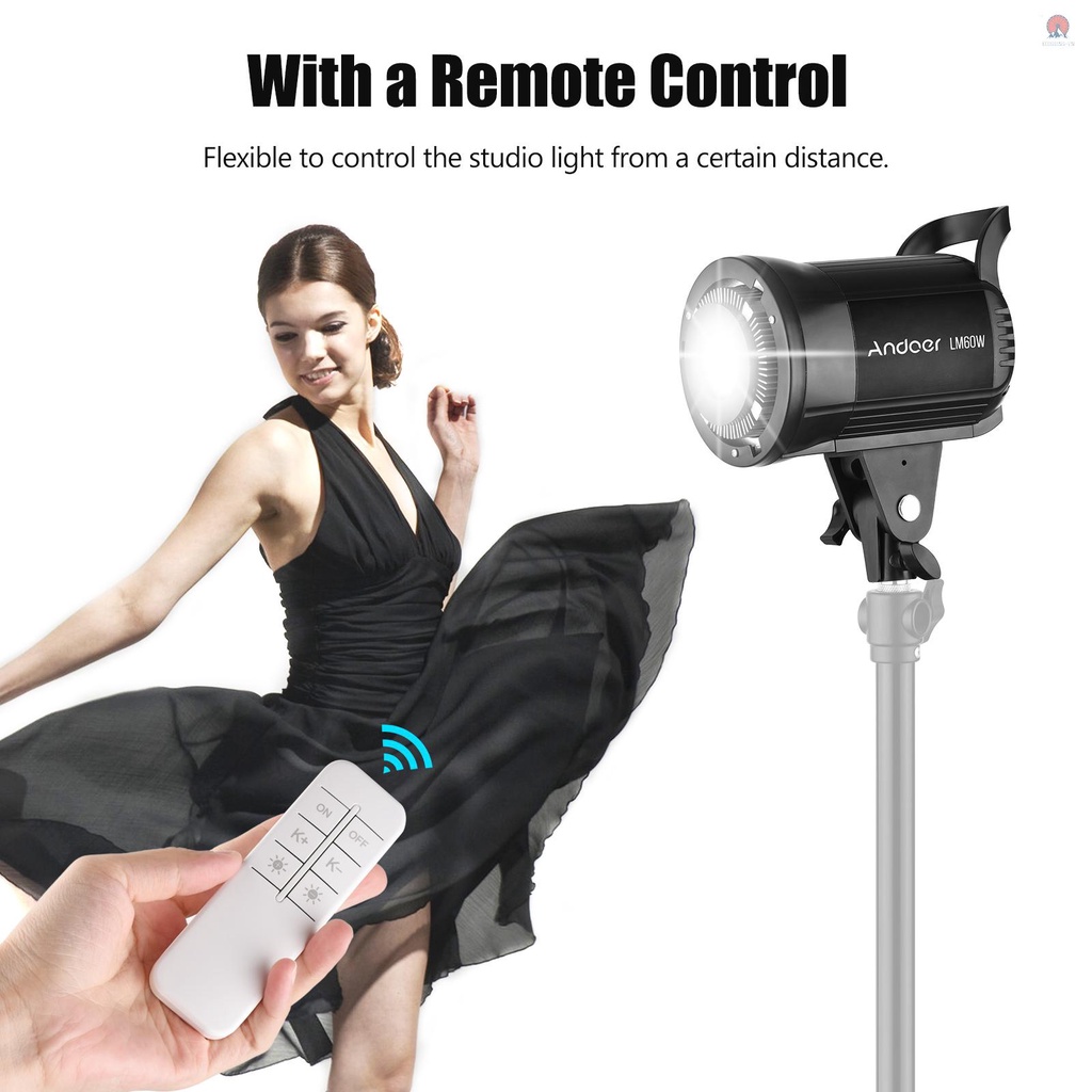 Đèn LED Chụp Ảnh/Chụp Ảnh ECVN Andoer LM60W 60W 5600K Điều Khiển Từ Xa
