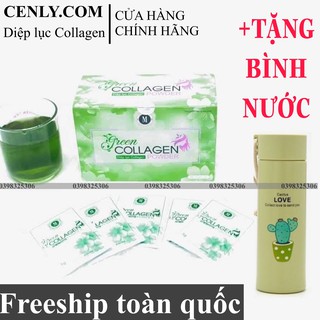 Diệp lục Colagen [TẶNG BÌNH NƯỚC] đẹp da hết mụn mờ thâm nám, bổ sung 1kg rau xanh