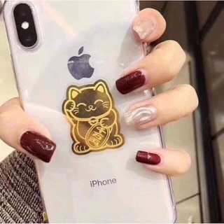 Sỉ sll Mặt mèo thần tài để ốp điện thoại bạc ta xi vàng