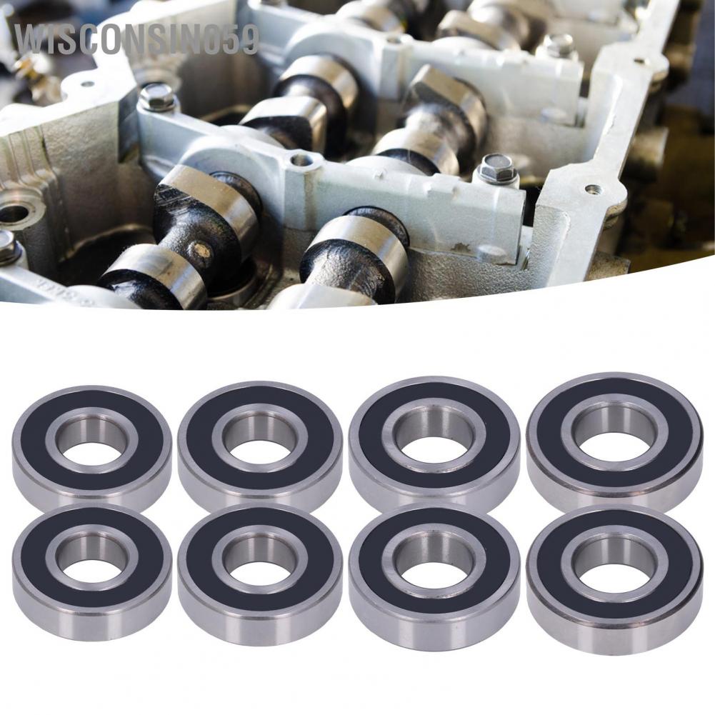 Wisconsin059 2Pcs Deep Grooves Ball Bearings Rubber Sealed Bearing for Relatively Stable Linear Motion Equipment