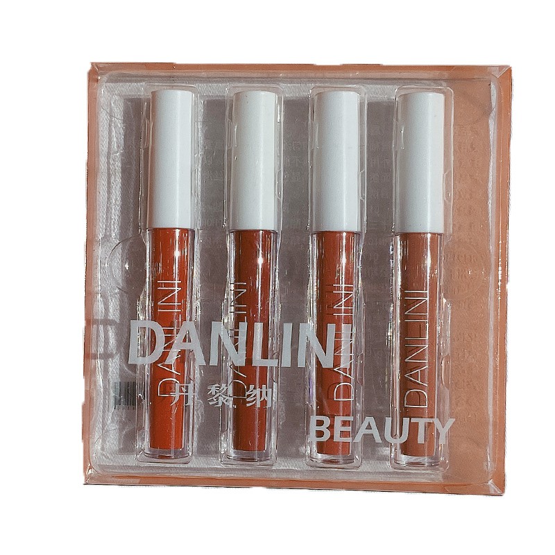 Set 4 Son Kem Lì DANLINI Vỏ Đỏ