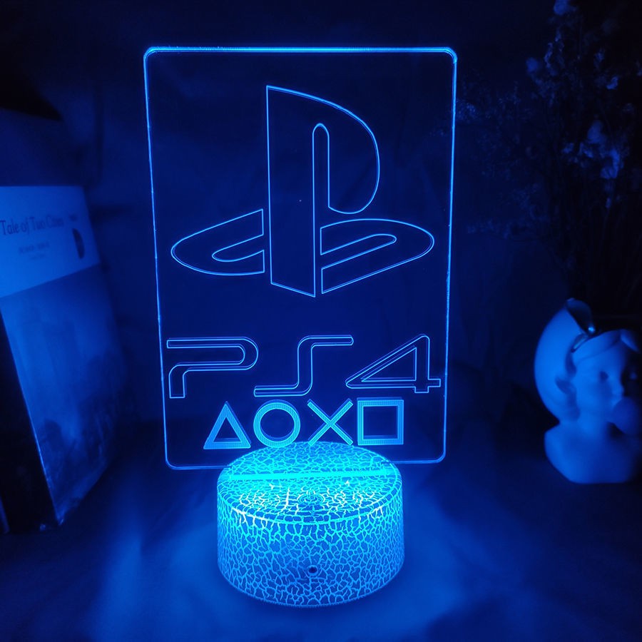 Trò chơi Sony PS4 LOGO Vị trí chính Ánh sáng ban đêm Phòng quà tặng tạo Máy tính để bàn Đầy màu sắc Khí qu