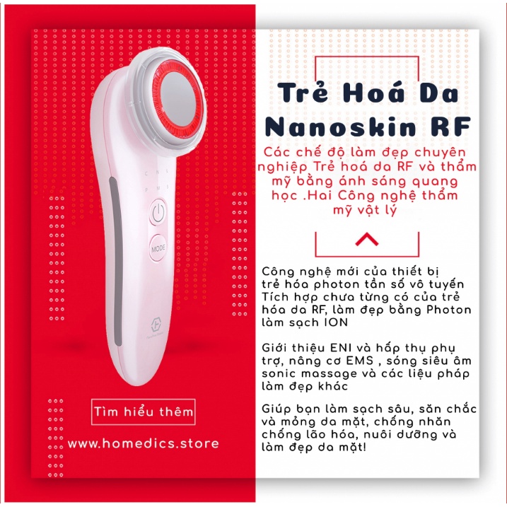 Máy đẩy tinh chất 6in1 Nanotime F65U Nhà HT Beauty với 6 chế độ thông minh giúp làm sạch sâu, hấp thụ dưỡng chất trẻ hóa